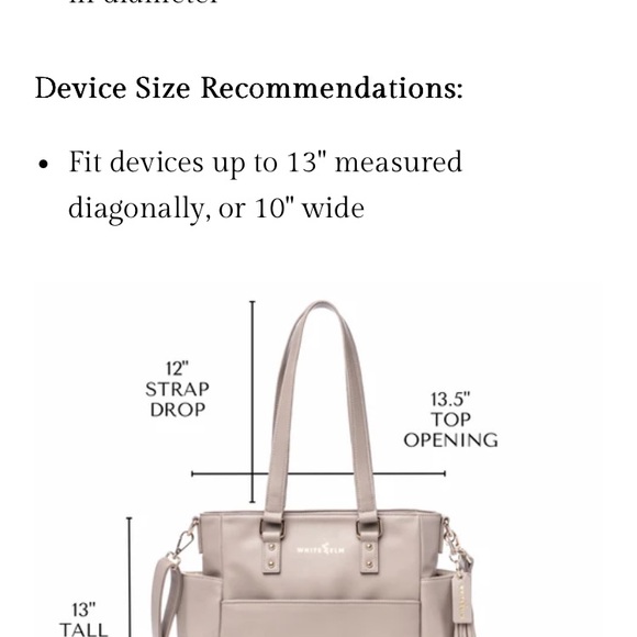 Sand Carina White Elm Tote Bag- NWT with long strap, dust bag! - Picture 8 of 8